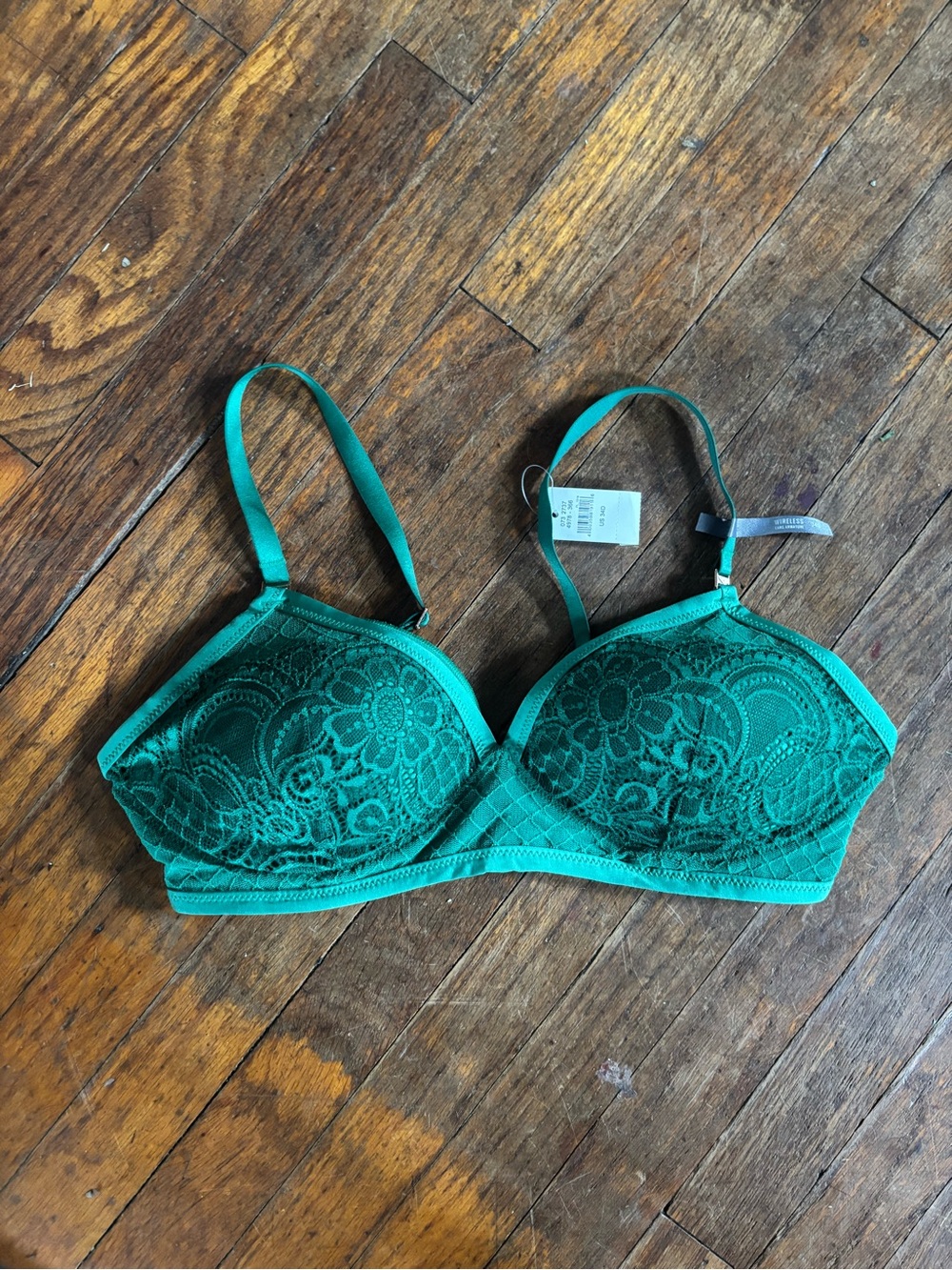 Aerie Green Lace Wireless Padded Bra